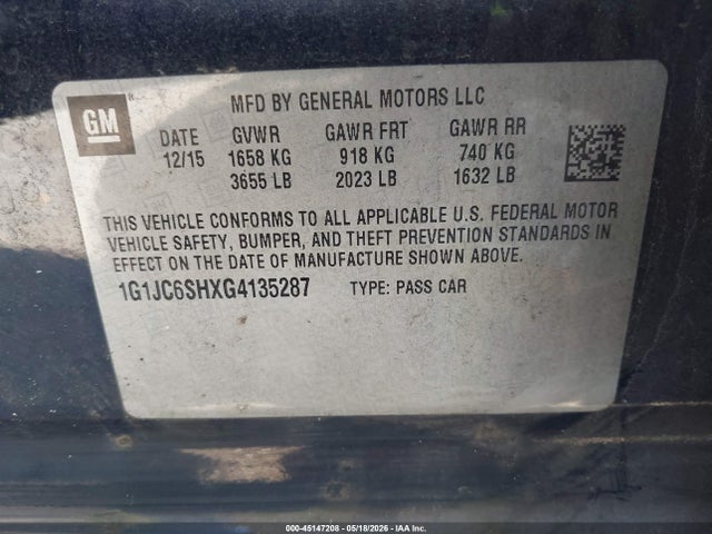 Chevrolet Sonic Lt Auto