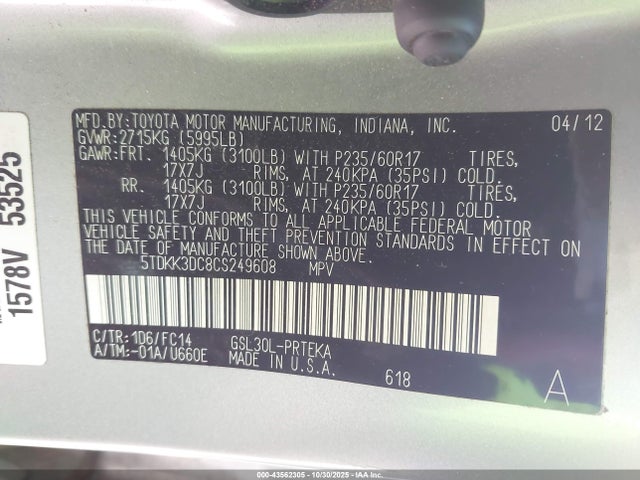 Toyota Sienna Le V6 8 Passenger