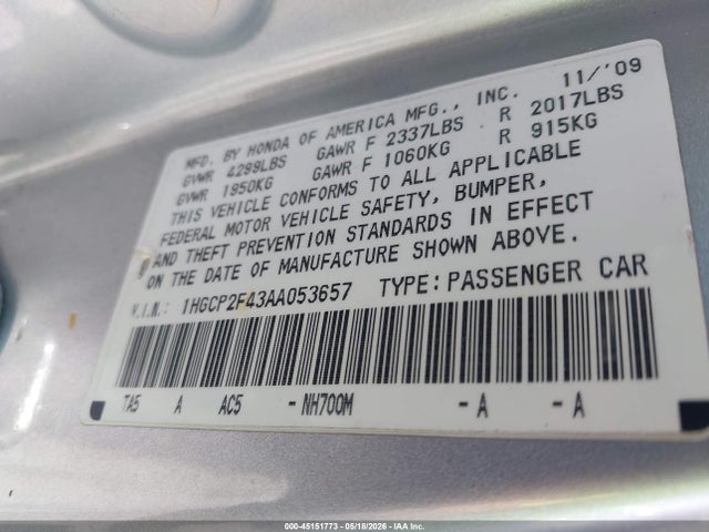 Honda Accord 2.4 Lx-p