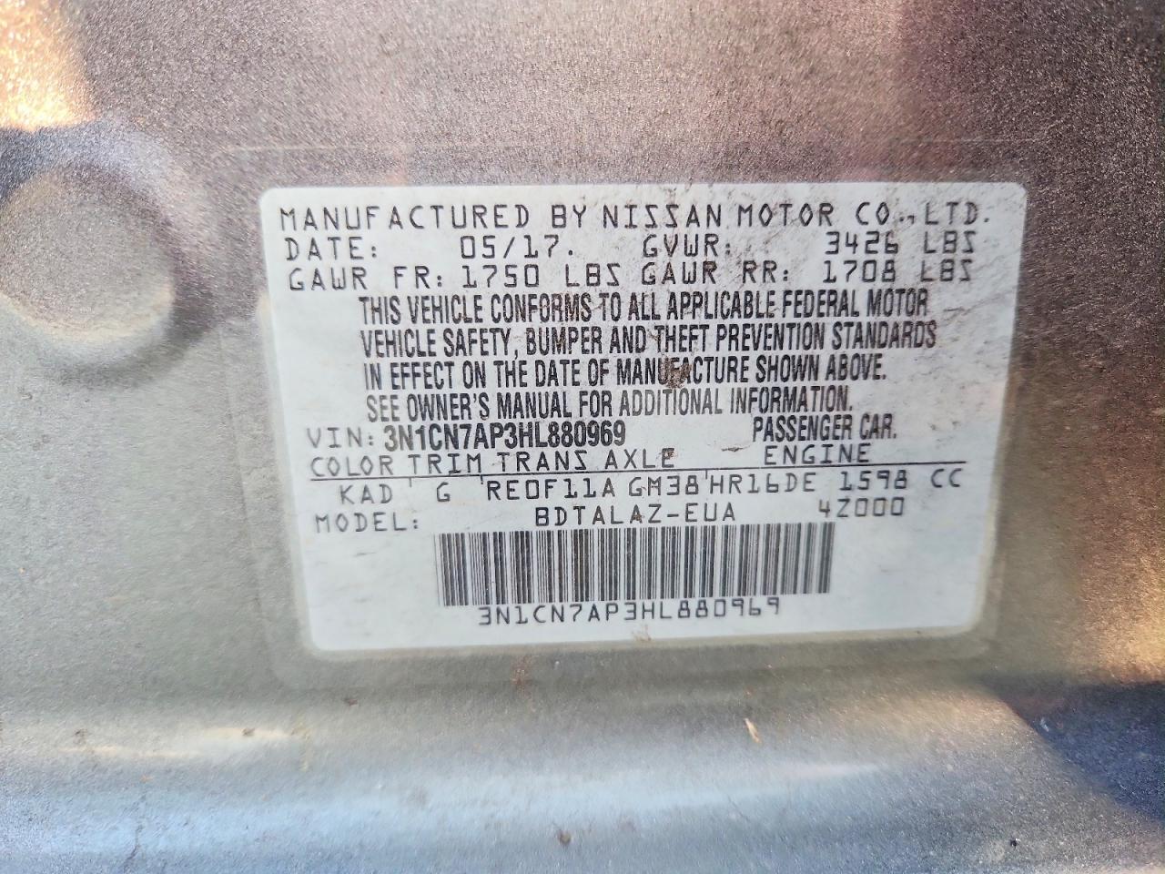 Nissan Versa 1.6 S Plus