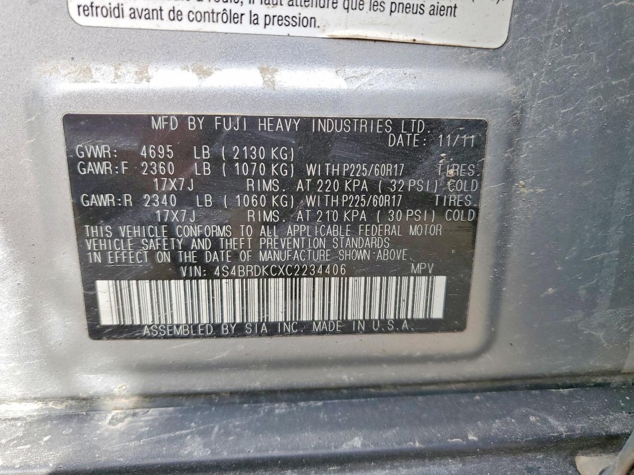Subaru Outback 3.6r Limited
