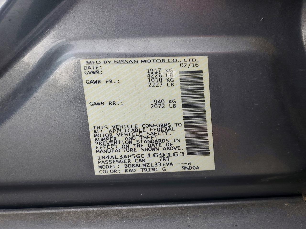 Nissan Altima 2.5 Sv