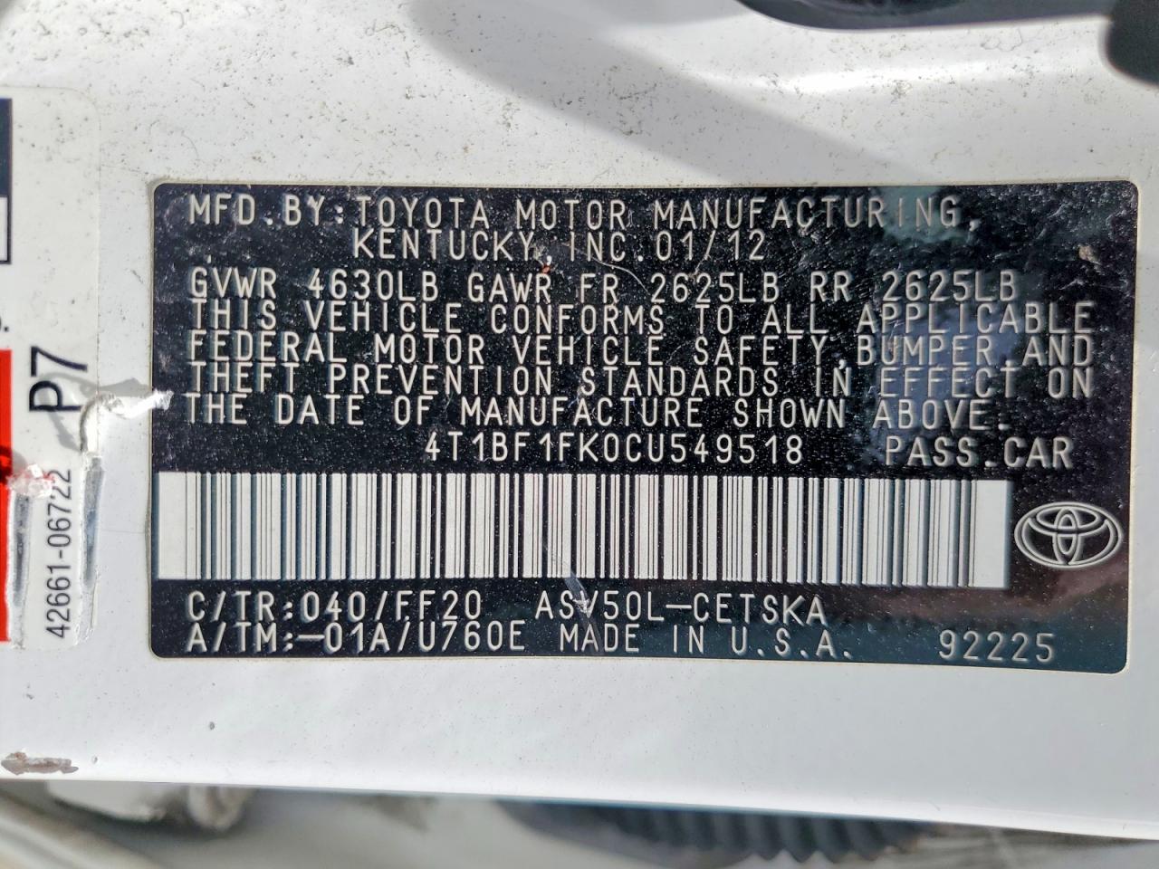 Toyota Camry Se