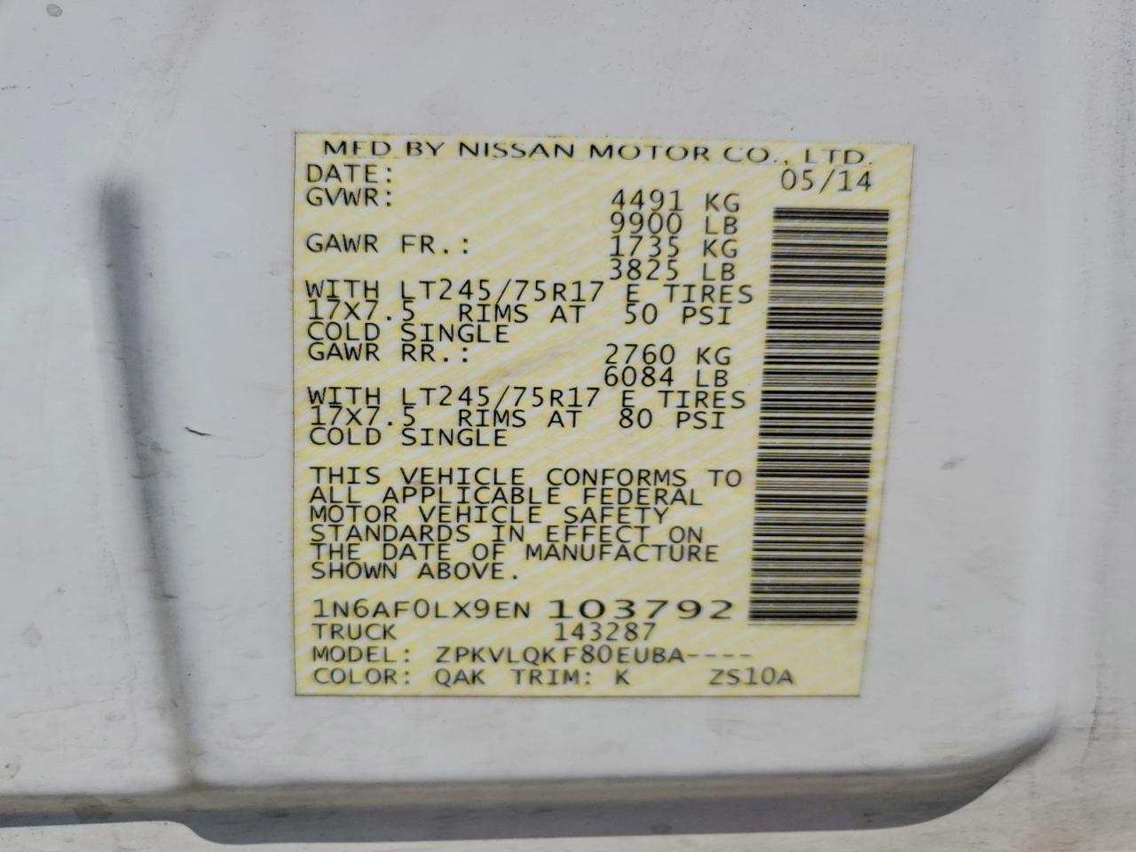 Nissan Nv 2500 Hd S