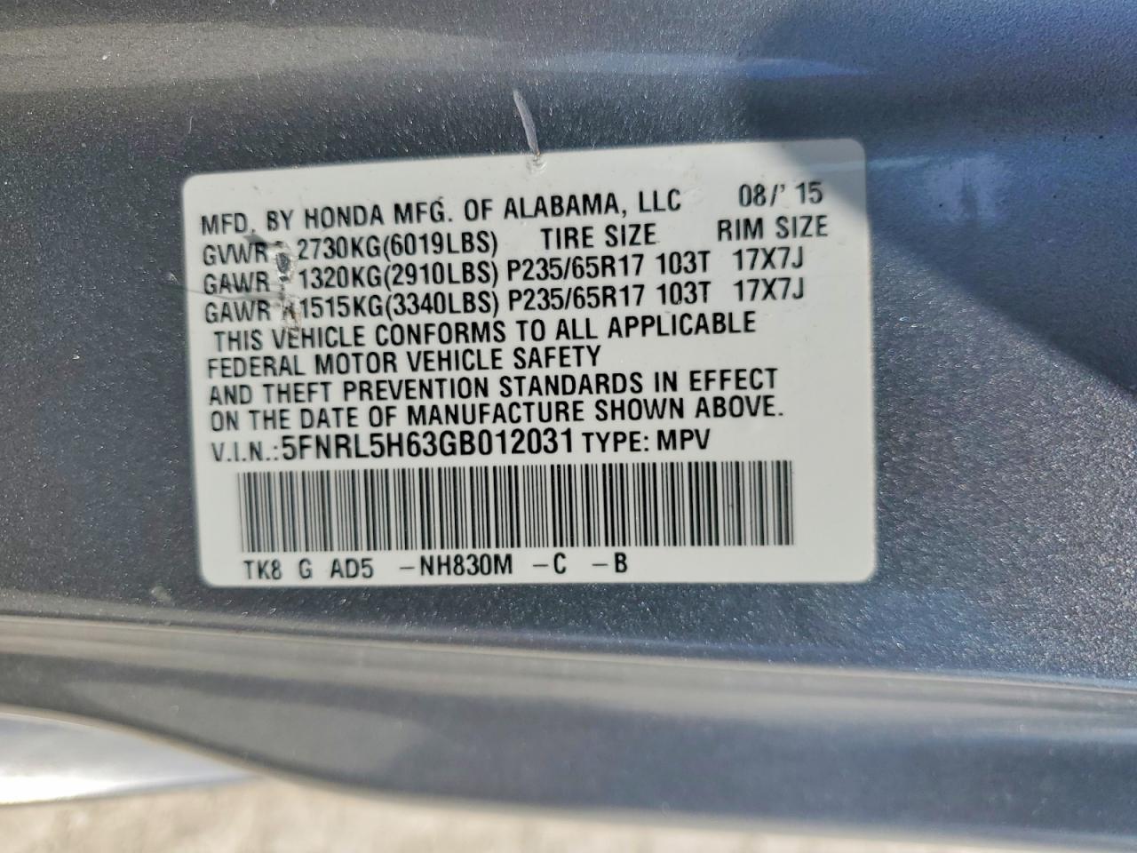 Honda Odyssey Exl