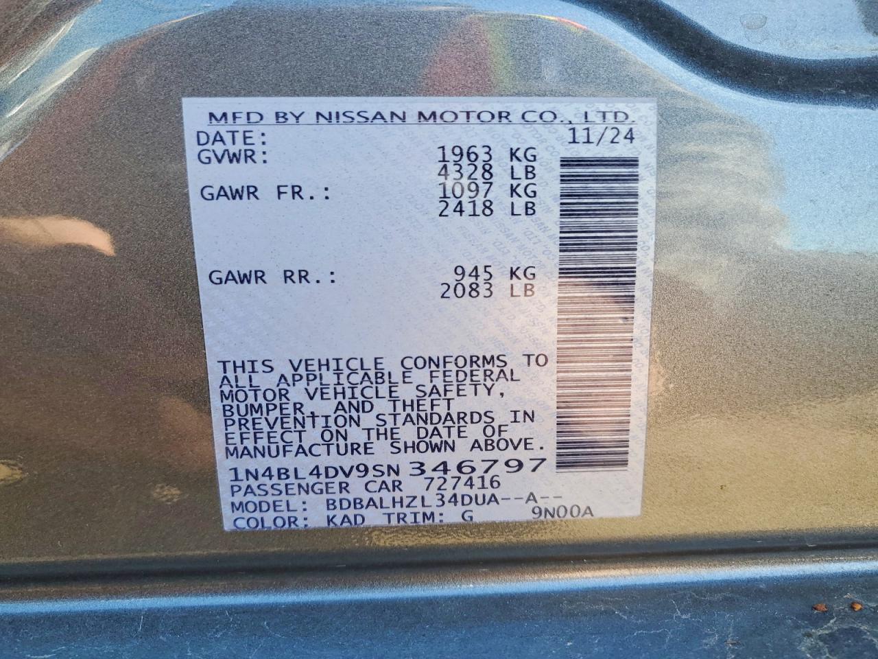 Nissan Altima 2.5 Sv