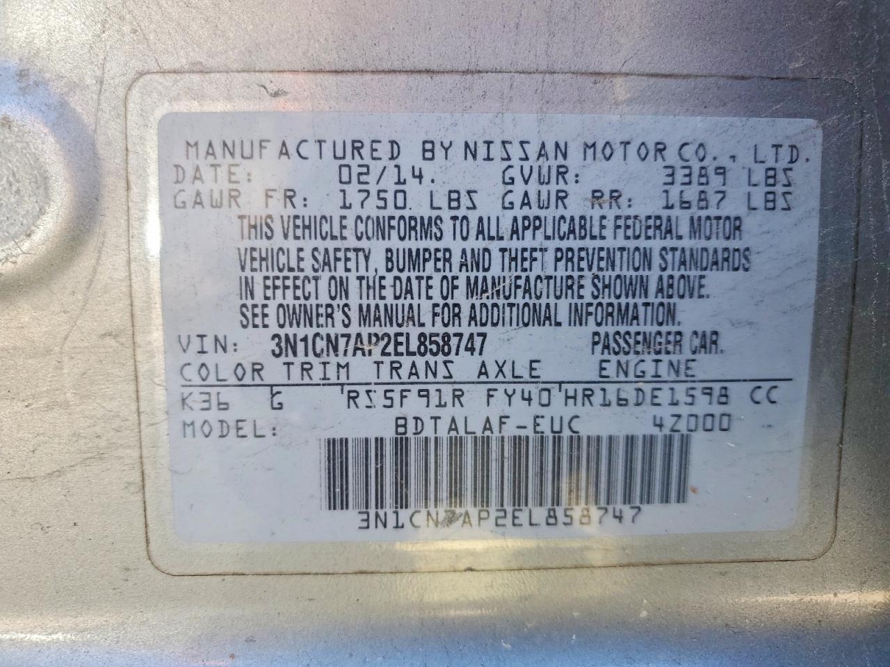 Nissan Versa 1.6 S