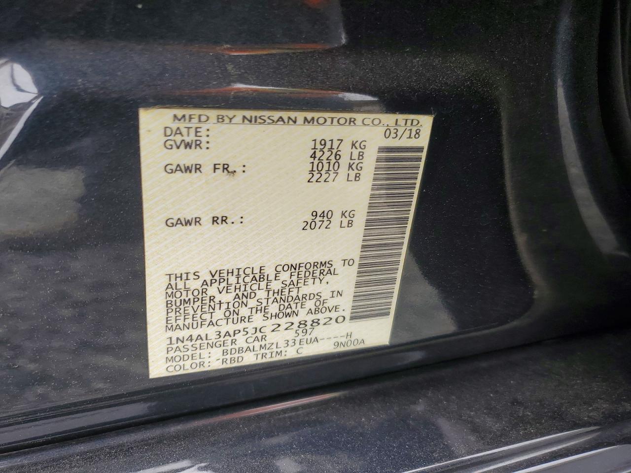 Nissan Altima 2.5 Sv
