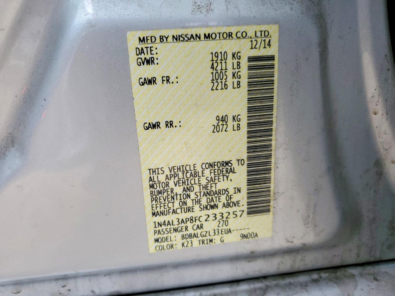 Nissan Altima 2.5 S