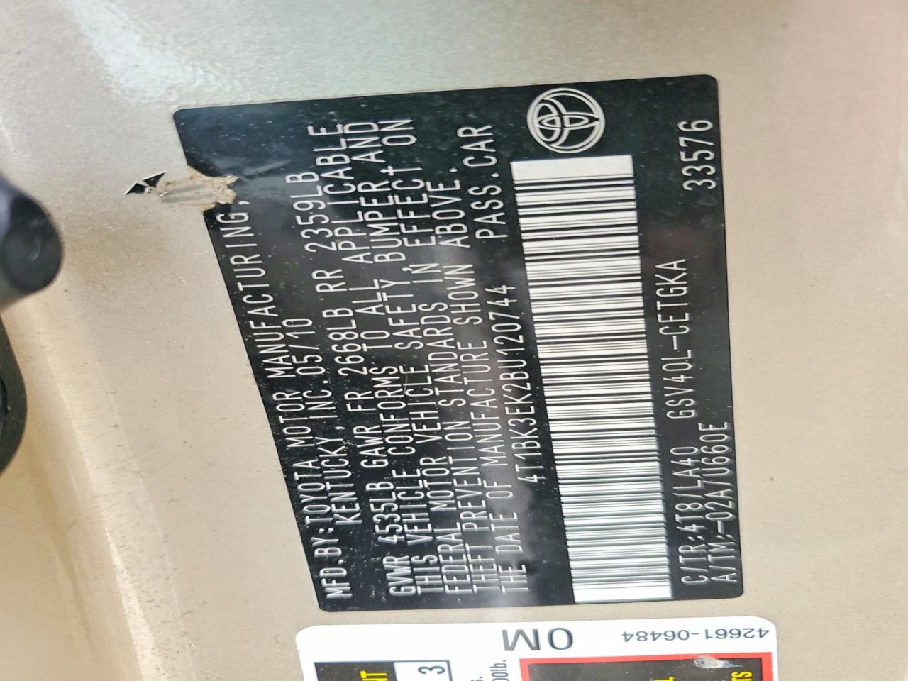 Toyota Camry Xle V6