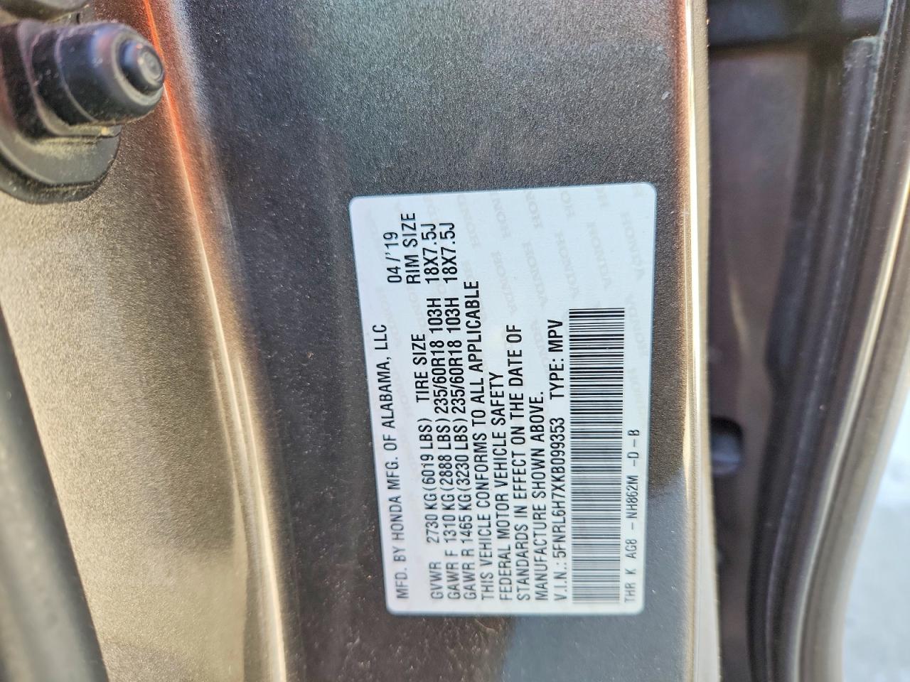Honda Odyssey Exl