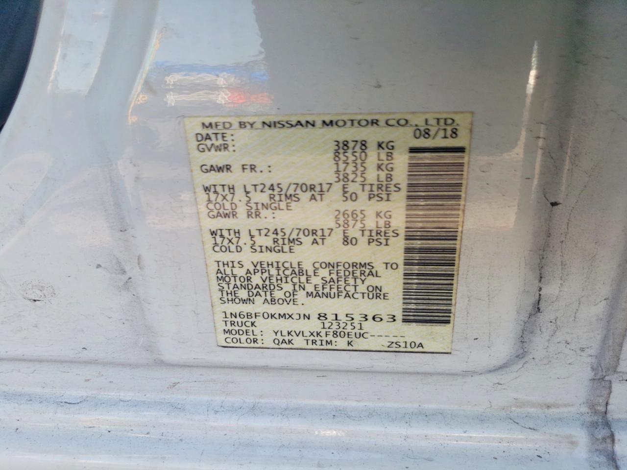 Nissan Nv 1500 Sv
