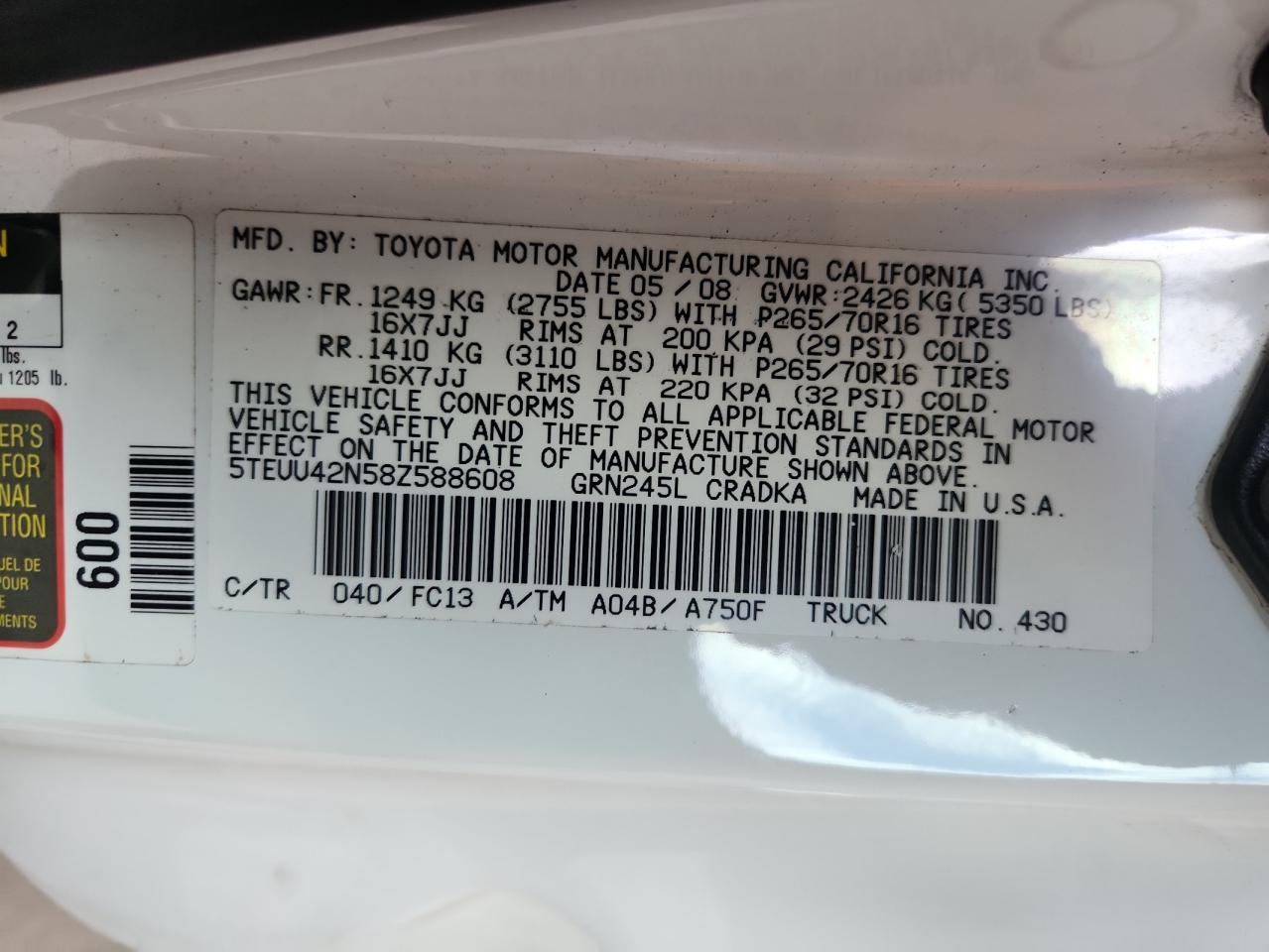 Toyota Tacoma Access Cab