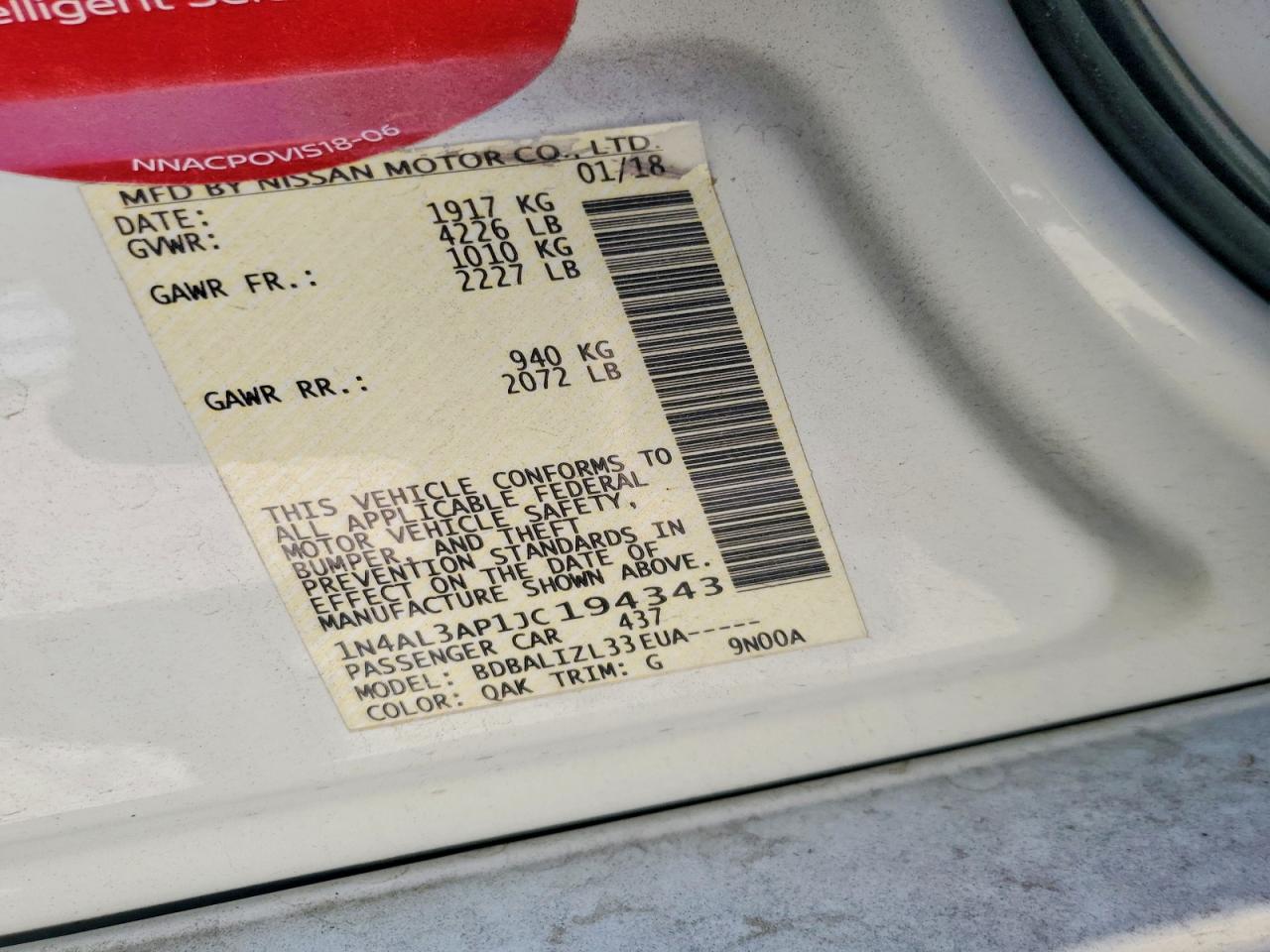 Nissan Altima 2.5 Sv