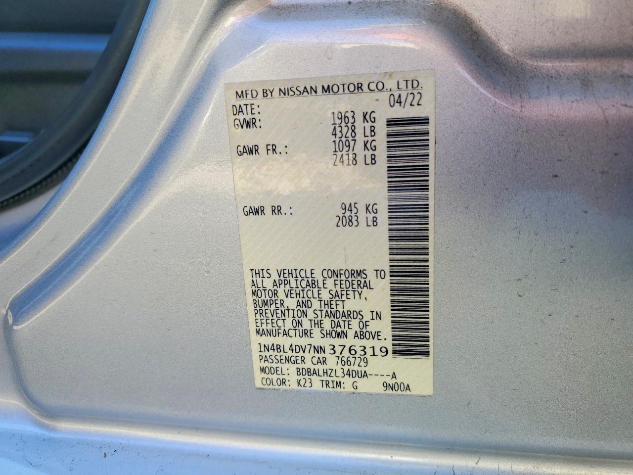 Nissan Altima Sv