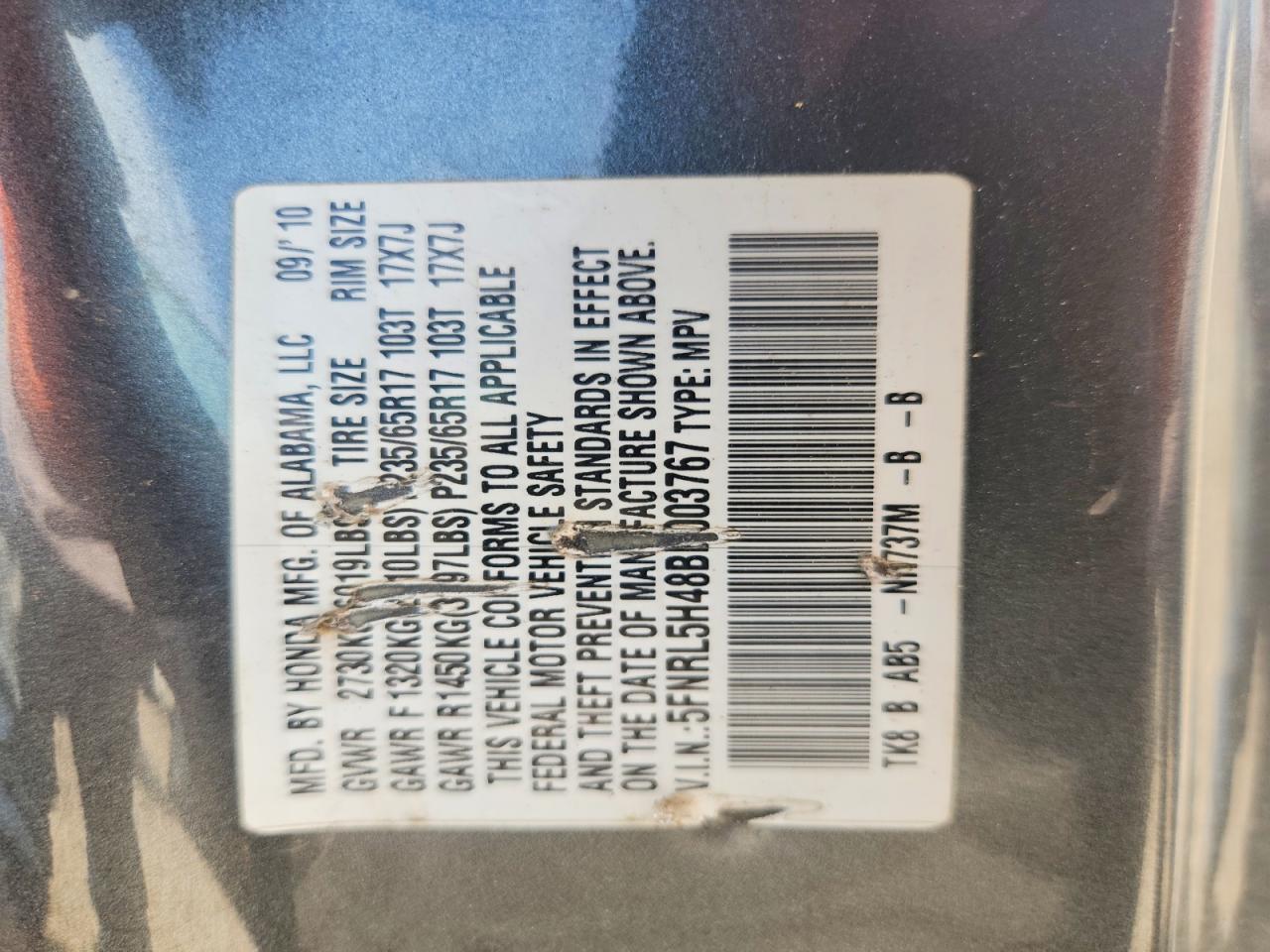 Honda Odyssey Ex