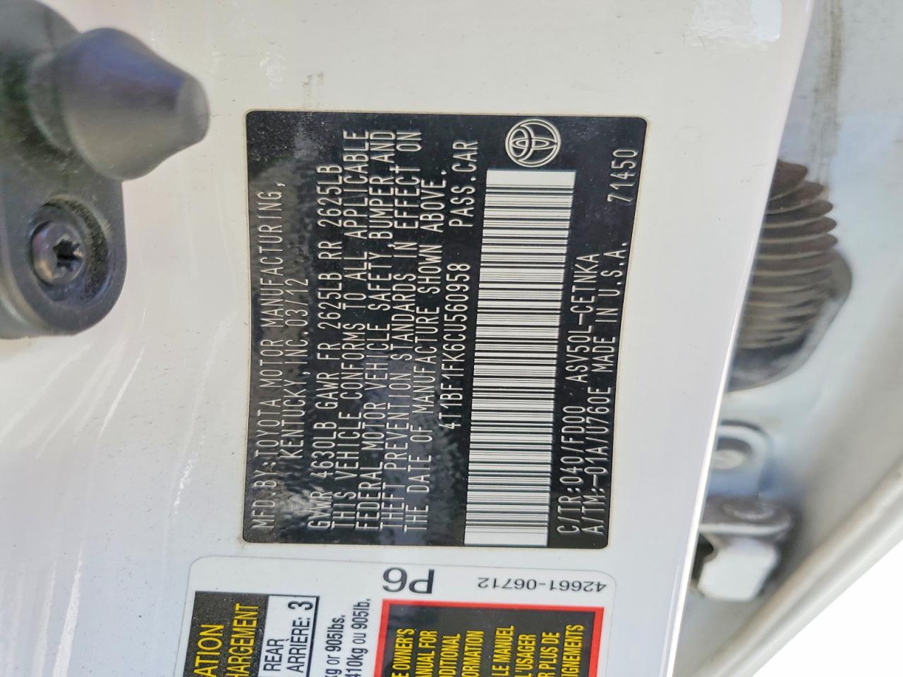Toyota Camry Le