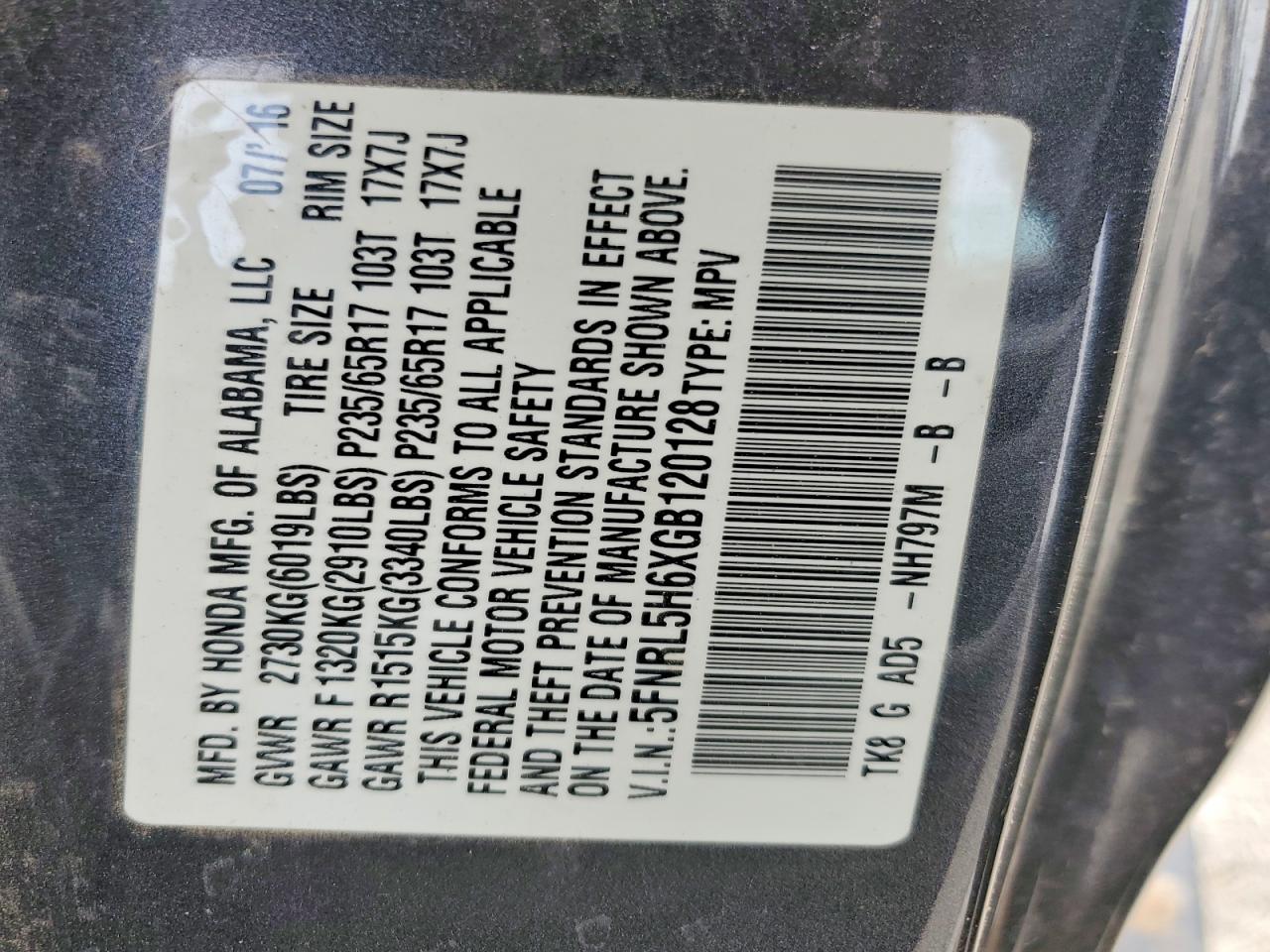 Honda Odyssey Exl