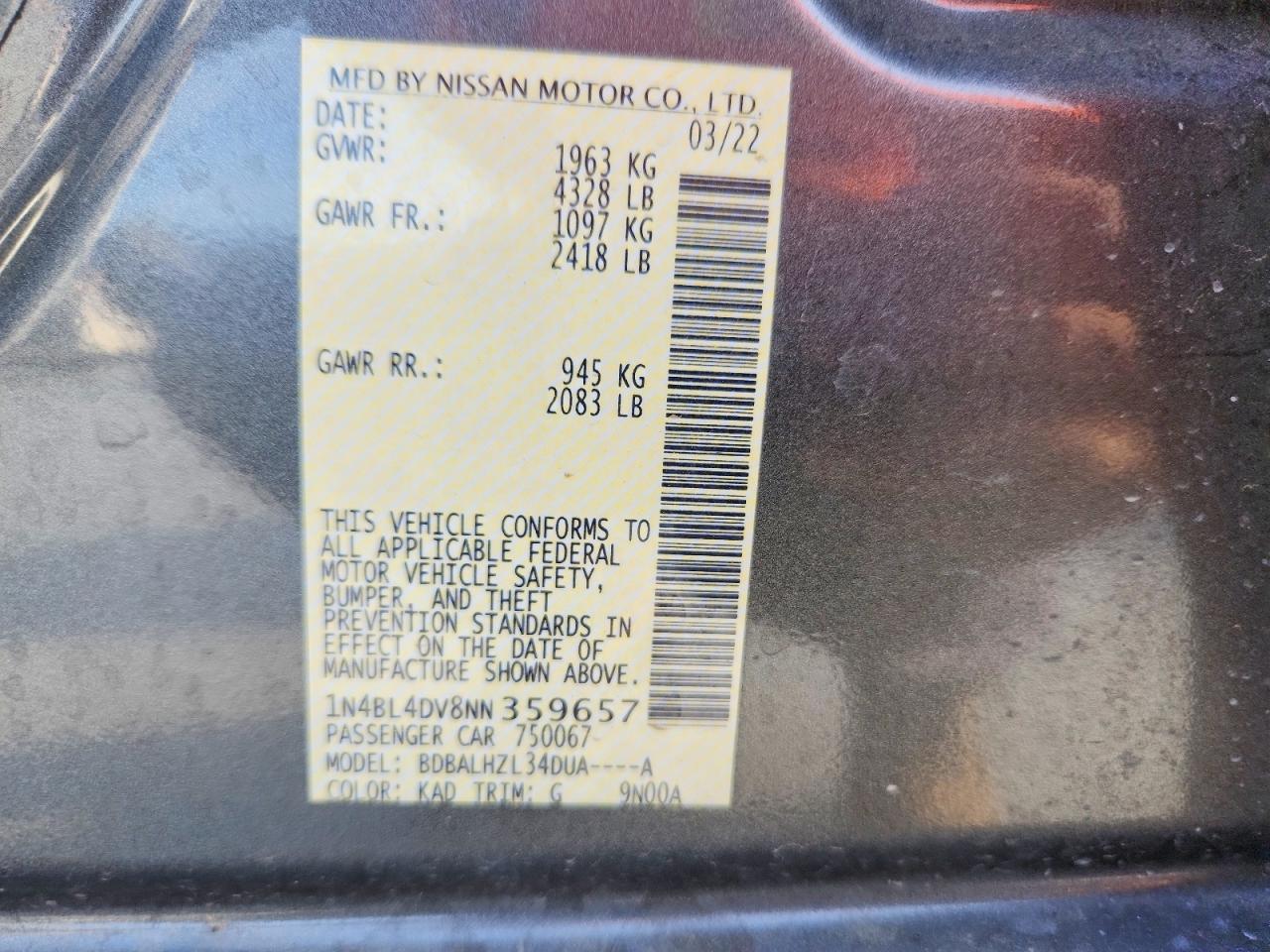 Nissan Altima 2.5 Sv