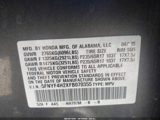 Honda Pilot Lx