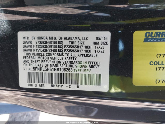Honda Odyssey Ex-l