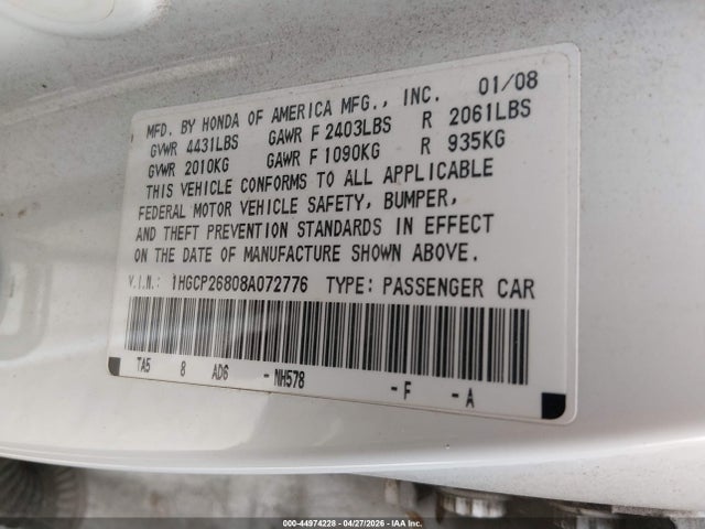 Honda Accord 2.4 Ex-l