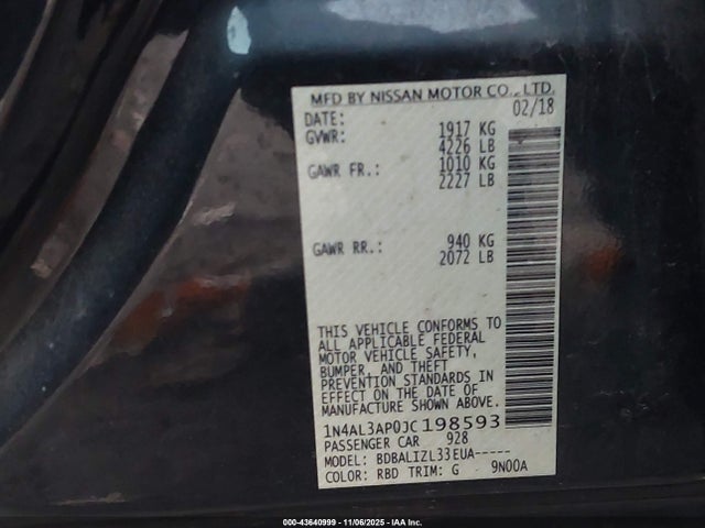 Nissan Altima 2.5 Sv