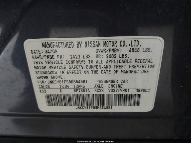 INFINITI G37x