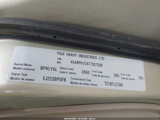 Subaru Outback 2.5i Basic