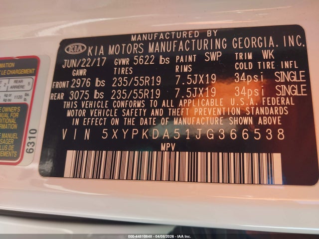 Kia Sorento 3.3l Sx