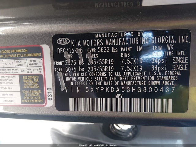 Kia Sorento 3.3l Sxl