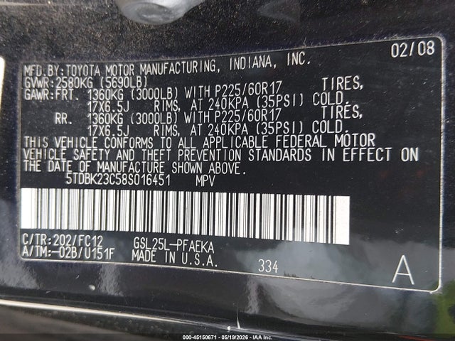 Toyota Sienna Le