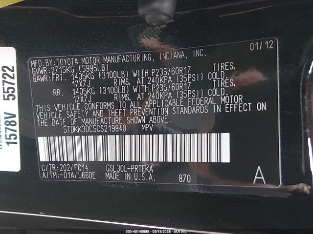 Toyota Sienna Le V6 8 Passenger