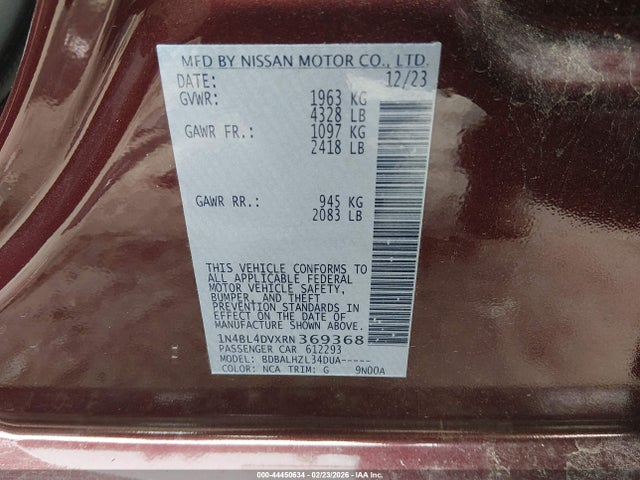 Nissan Altima Sv Fwd