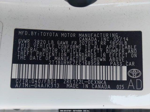 Toyota Corolla Le