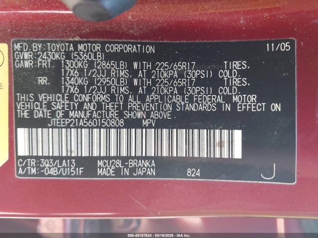 Toyota Highlander Limited V6
