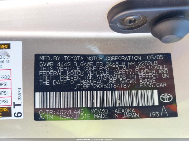 Toyota Camry Xle V6