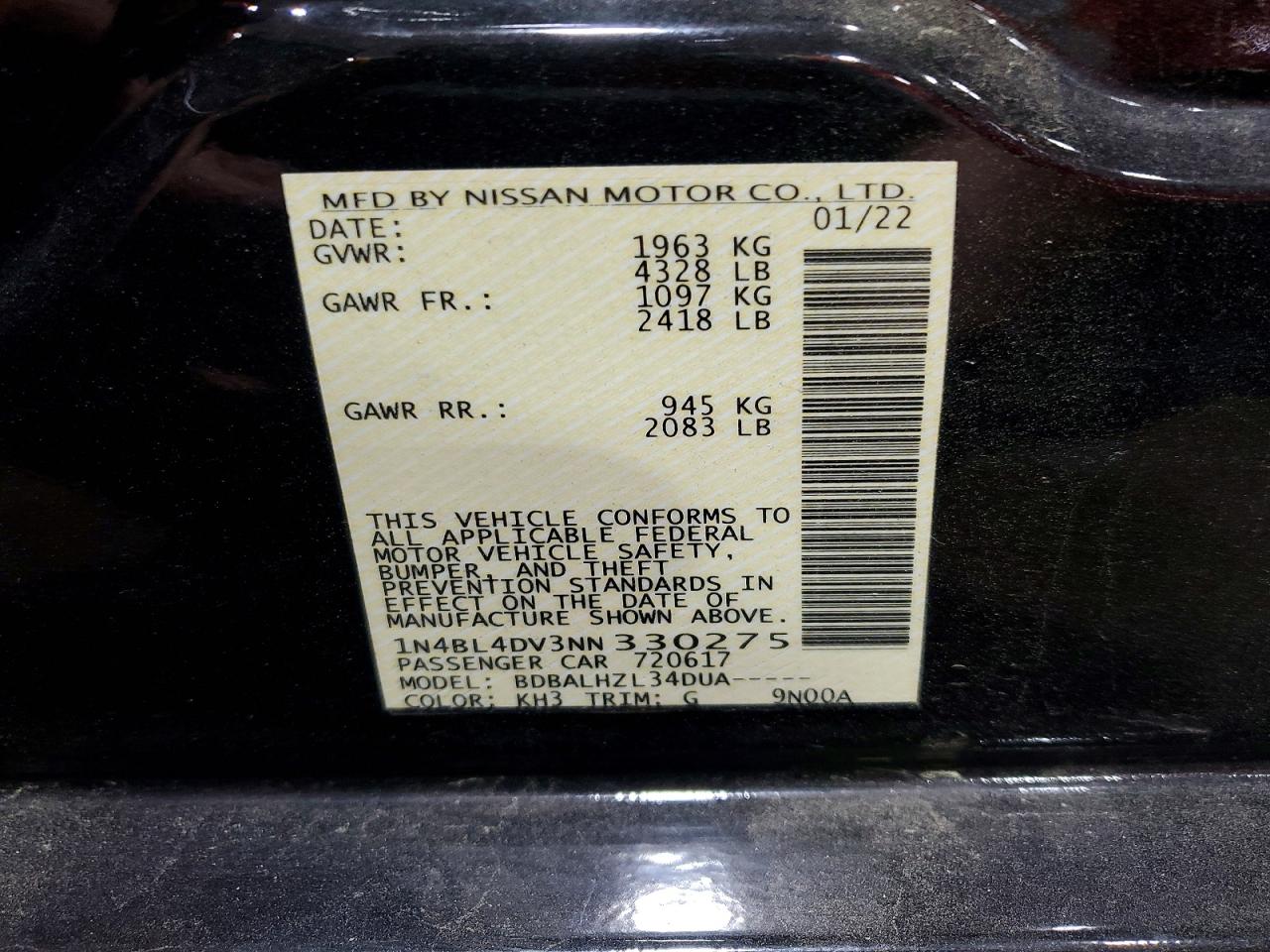 Nissan Altima Sv