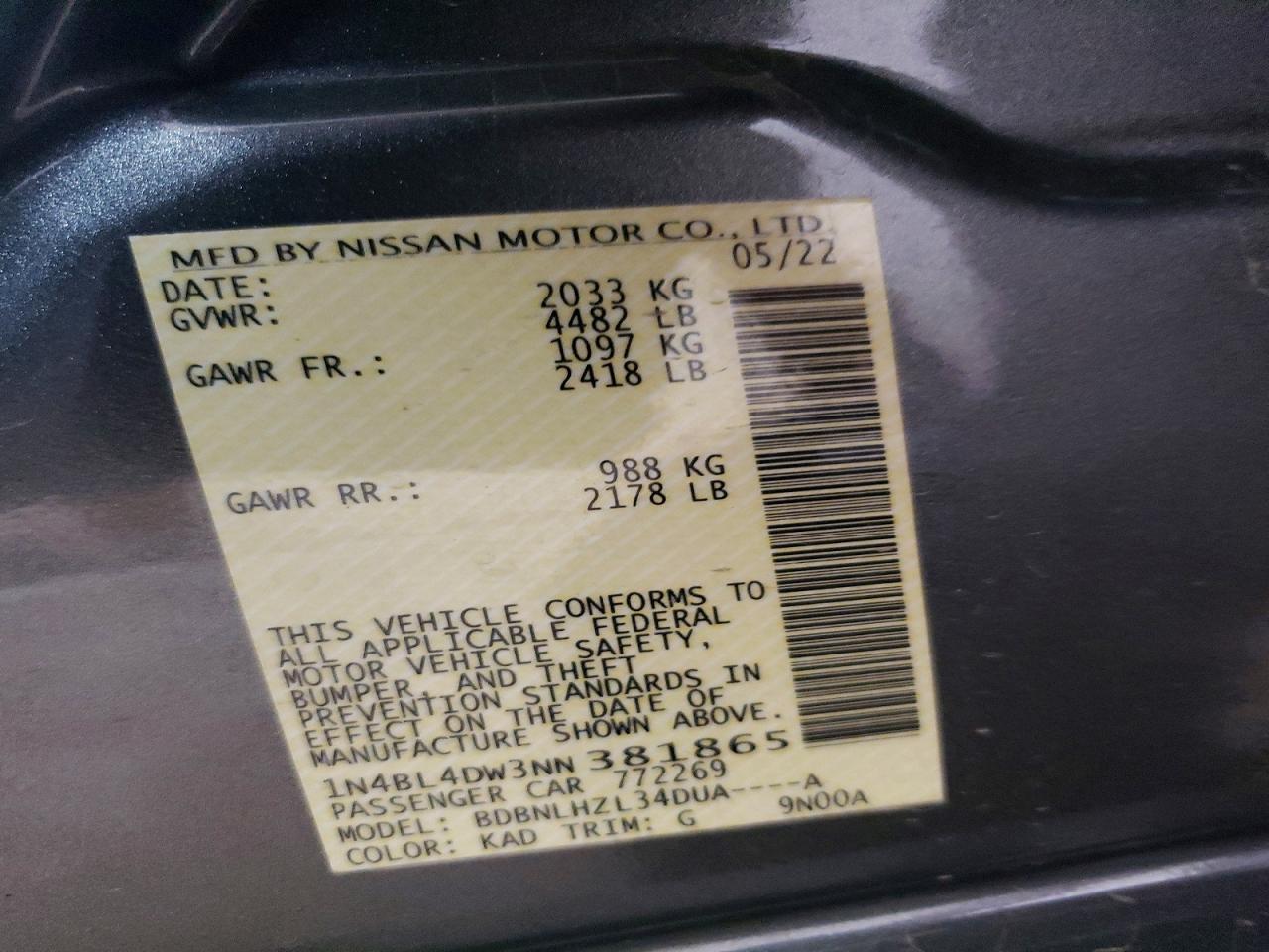 Nissan Altima Sv