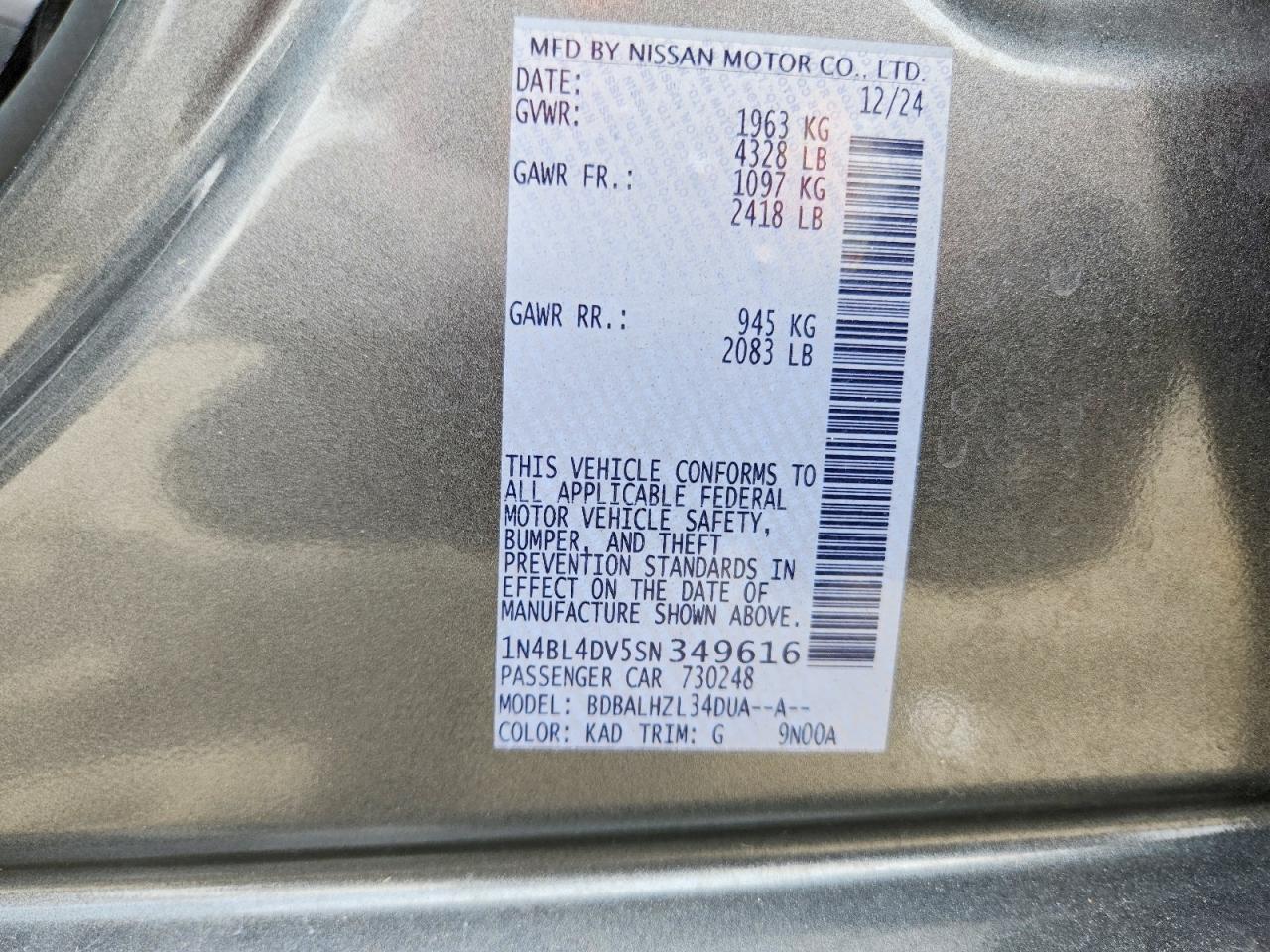 Nissan Altima Sv