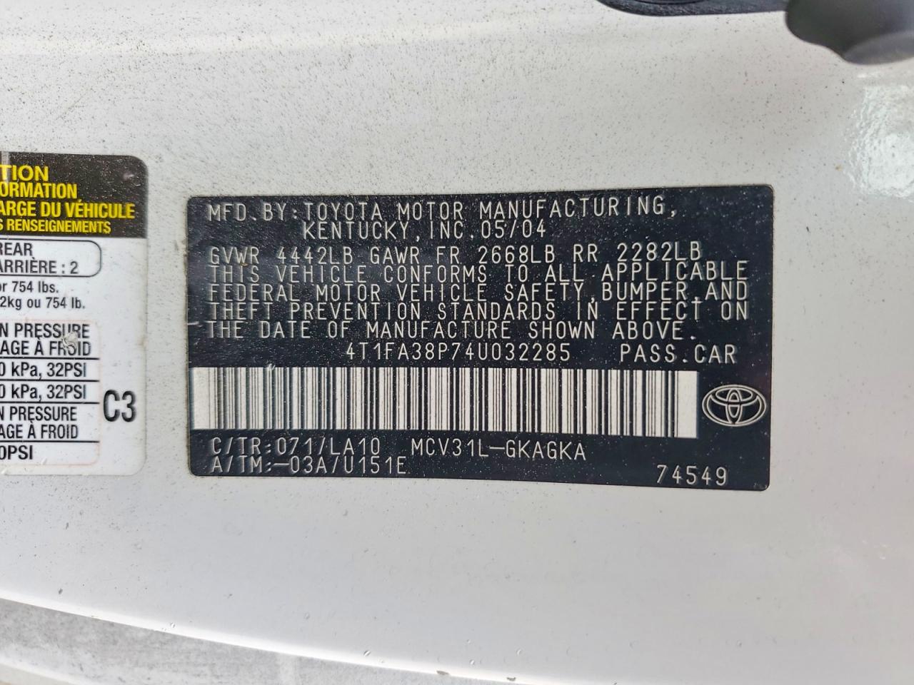 Toyota Camry Sle V6