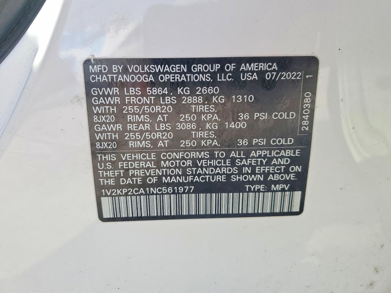 Volkswagen Atlas Se
