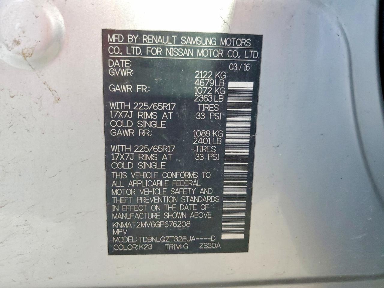 Nissan Rogue Sv