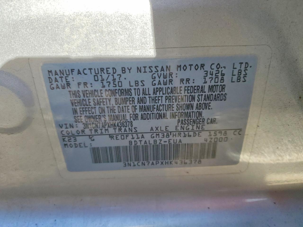 Nissan Versa 1.6 Sv
