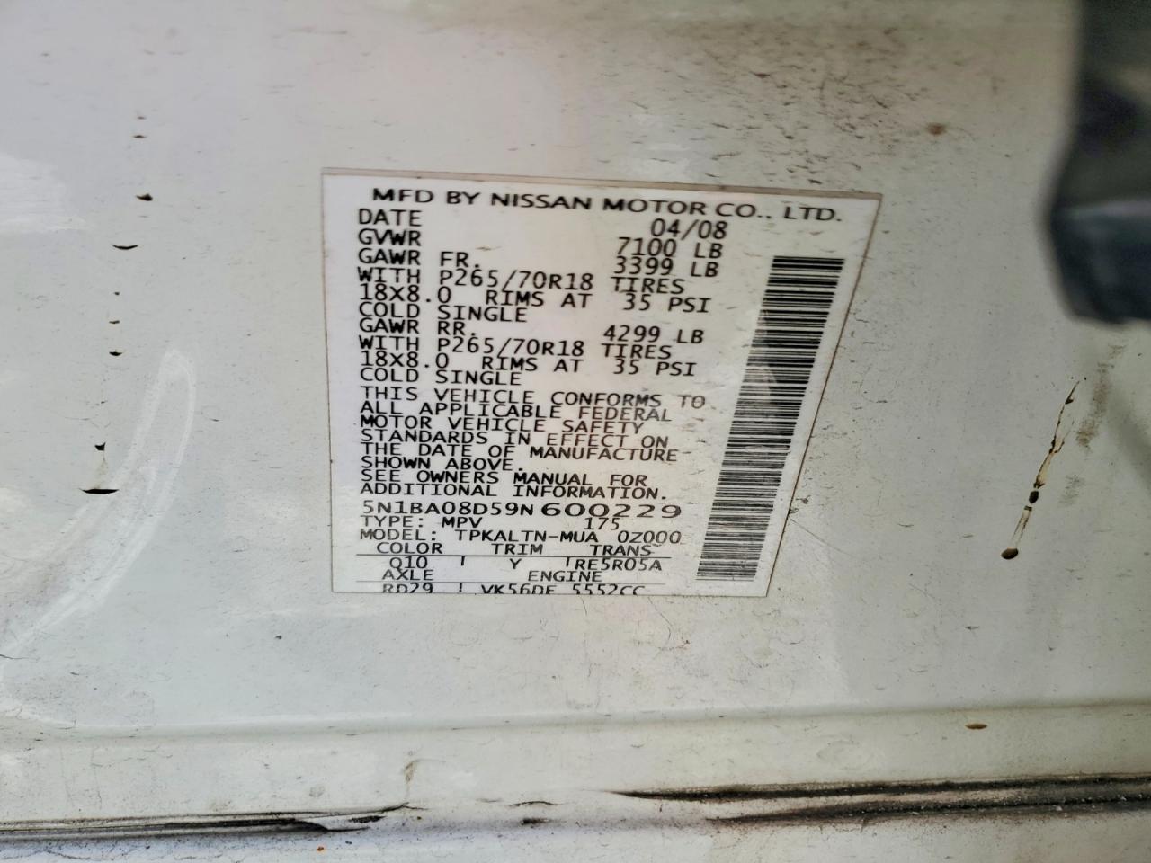Nissan Armada Se Ffv