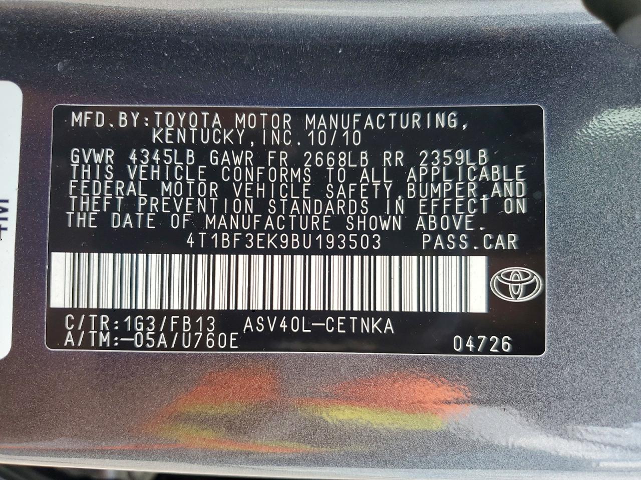 Toyota Camry Le