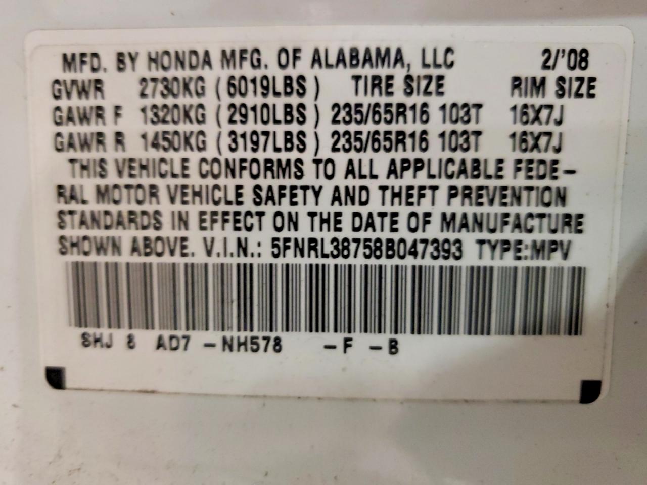 Honda Odyssey Exl
