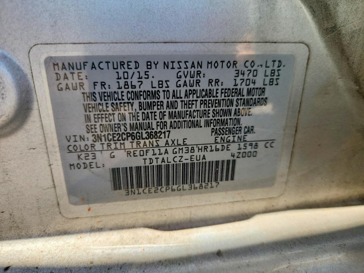 Nissan Versa S Plus