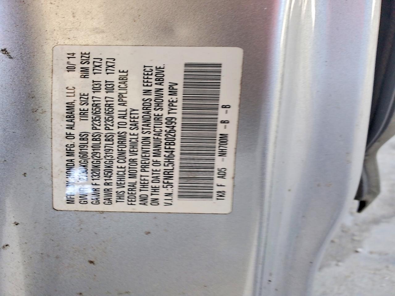 Honda Odyssey Exl