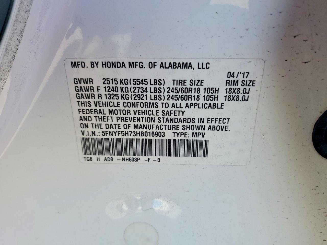 Honda Pilot Exln